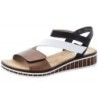 Rieker Damen Keilsandalette Beige Weiß V3670-64 Schuhe