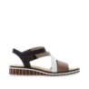Rieker Damen Keilsandalette Beige Weiß V3670-64 Schuhe