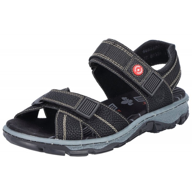 Rieker Damen Trekking Sandale Schwarz 68851-02 Schuhe