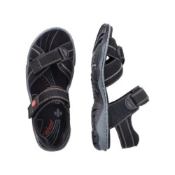 Rieker Damen Trekking Sandale Schwarz 68851-02 Schuhe