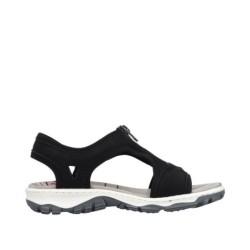 Rieker Damen Trekking Sandale Schwarz 68864-00 Schuhe