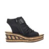 Rieker Damen Keilsandale Schwarz 68191-00 Schuhe
