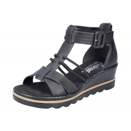 Rieker Damen Sandalette Schwarz 67480-01 Schuhe