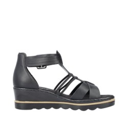 Rieker Damen Sandalette Schwarz 67480-01 Schuhe