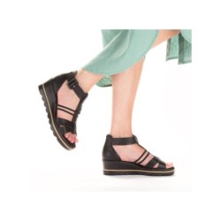 Rieker Damen Sandalette Schwarz 67480-01 Schuhe