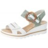 Rieker Damen Sandalette Weiß Mint mit Schnalle 67476-81 Schuhe