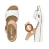 Rieker Damen Sandalette Weiß Apricot mit Schnalle 67476-38 Schuhe