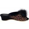 Trunte Damen Hausschuhe Leopard mit Pompon 15040 Schuhe