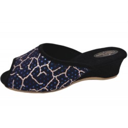 Trunte Hausschuhe Blau Gold 15010 Schuhe