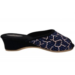 Trunte Hausschuhe Blau Gold 15010 Schuhe