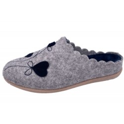 Damen Hausschuh Filz Pantoffel Grau 507-40-0008 Schuhe