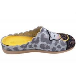 Damen Hausschuh Filz Pantoffel Katze 507430003 Schuhe