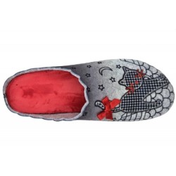 Damen Hausschuh Filz Pantoffel Katze 507430004 Schuhe