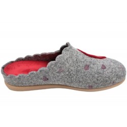 Damen Hausschuh Filz Pantoffel Herz 507430005 Schuhe