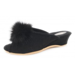 Trunte Pantolette mit Pompon 15020 Schuhe