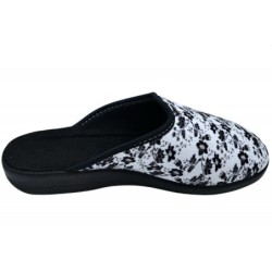 Padero Damen Hausschuhe Weiß-Schwarz 511020001 Schuhe