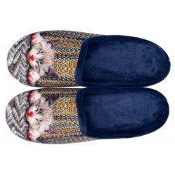 Damen Hausschuh Pantoffel Katze Bunt 511050051 Schuhe