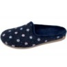 Damen Hausschuh Pantoffel Blau Blume 209-0103-D6 Schuhe