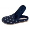 Damen Hausschuh Pantoffel Blau Blume 209-0103-D6 Schuhe
