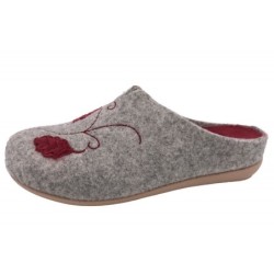 Damen Hausschuh Filz Pantoffel Grau 511400024 Schuhe