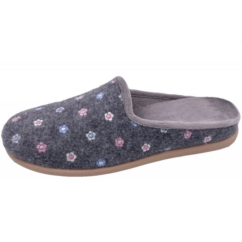 Damen Hausschuh Pantoffel Grau 511400050 Schuhe