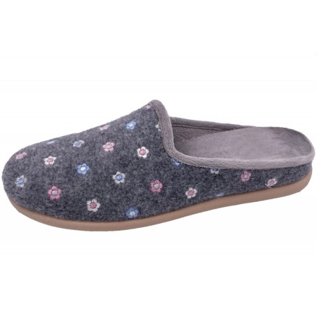 Damen Hausschuh Pantoffel Grau 511400050 Schuhe