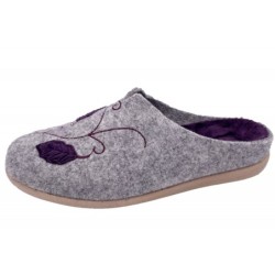 Damen Hausschuh Filz Pantoffel Grau 511-40-0054 Schuhe