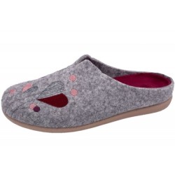 Damen Hausschuh Filz Pantoffel Grau 511-43-0003 Schuhe