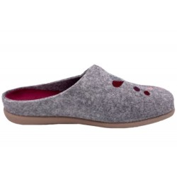 Damen Hausschuh Filz Pantoffel Grau 511-43-0003 Schuhe