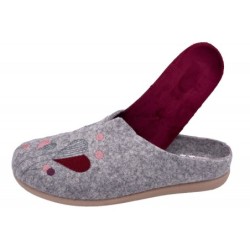 Damen Hausschuh Filz Pantoffel Grau 511-43-0003 Schuhe