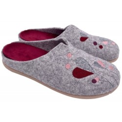 Damen Hausschuh Filz Pantoffel Grau 511-43-0003 Schuhe