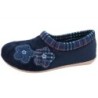Damen Hausschuh Blau Blume 51-5076-d1 Schuhe