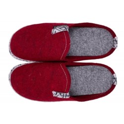 PADERO Hausschuhe TONI-Striped Dunkelrot 513-31-0002 Schuhe