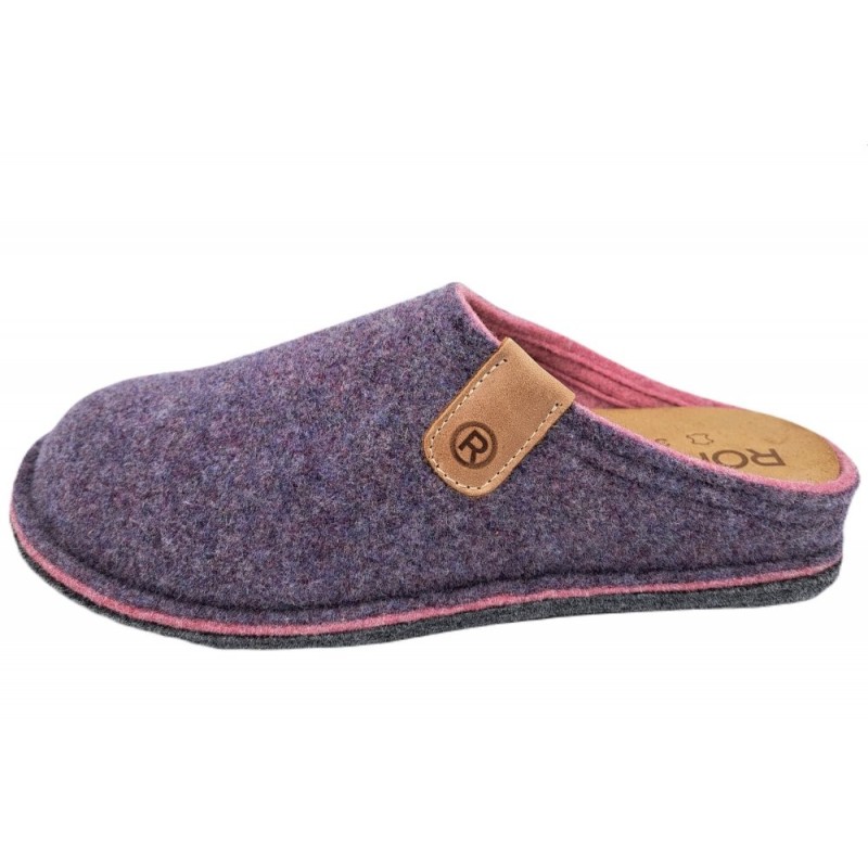Rohde Damen Filzpantoffel Violett 6820-58 Schuhe