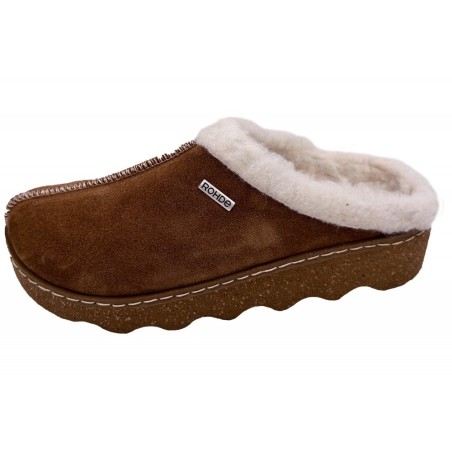 Rohde Damen Lederpantoffel Cuoio 6125-76 Schuhe