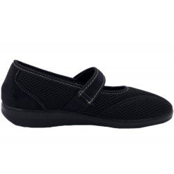 OrtoMed Damen Hausschuh Ballerina Schwarz 519000019 Schuhe