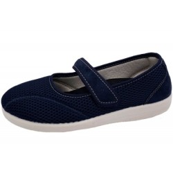 OrtoMed Damen Hausschuh Ballerina Blau 519100007 Schuhe