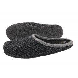Pantoffel mit Filzsohle Grau 30003 Schuhe