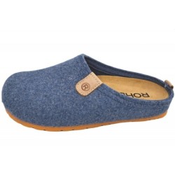Rohde Herren Filzpantoffel Napoli Blau 6900-52 Schuhe