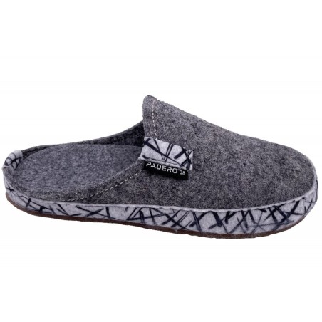 PADERO Hausschuhe TONI-Striped Grau 522-40-0047 Schuhe