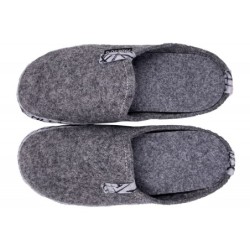 PADERO Hausschuhe TONI-Striped Grau 522-40-0047 Schuhe