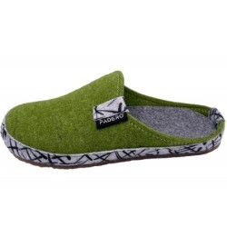 PADERO Hausschuhe TONI-Striped Grün 522-50-0003 Schuhe