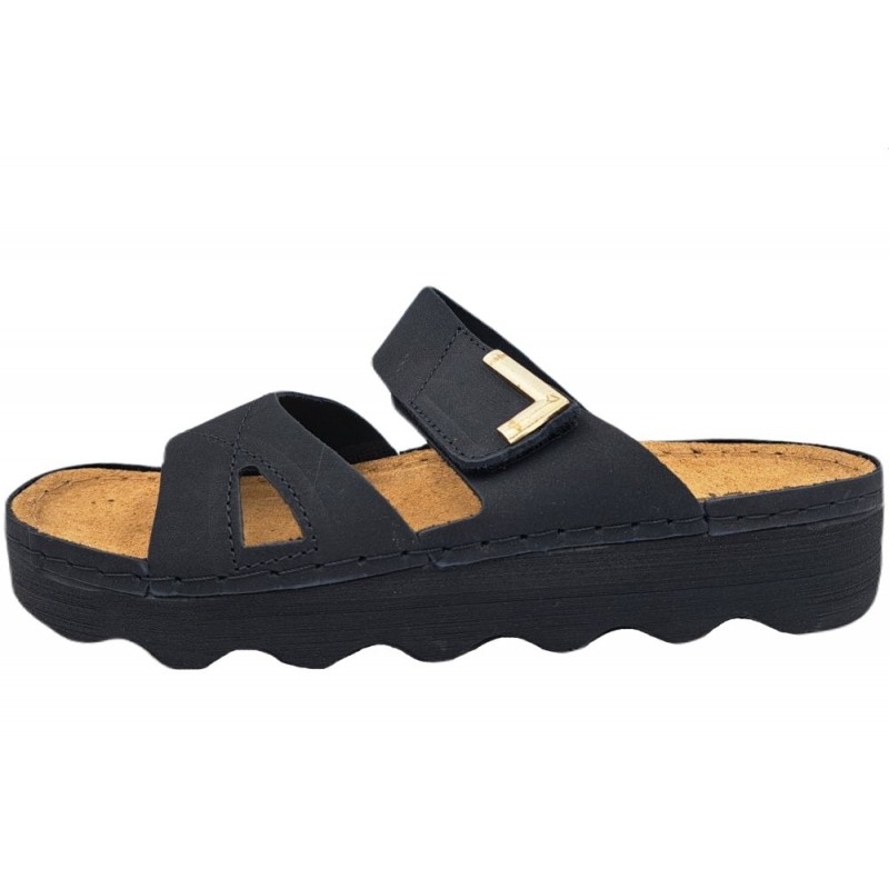 Rohde Damen Pantolette Foggia Schwarz 6221-90 Schuhe