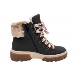 Rieker Damen Schnürboots Grün Kombi X8647-54 Schuhe
