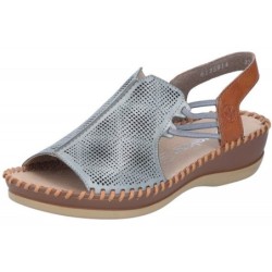 Rieker Damen Sandale Blau Braun 61359-14 Schuhe