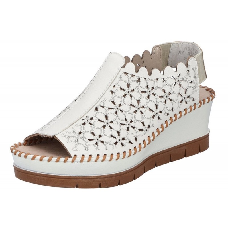 Rieker Damen Sandalette Offwhite 60335-80 Schuhe