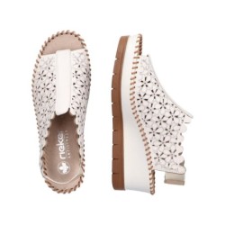 Rieker Damen Sandalette Offwhite 60335-80 Schuhe