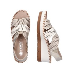 Rieker Damen Sandalette Perlweiß 60365-90 Schuhe