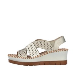 Rieker Damen Sandalette Perlweiß 60365-90 Schuhe