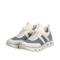 Rieker Damen Sneaker Creme Blau M6061-90 Schuhe